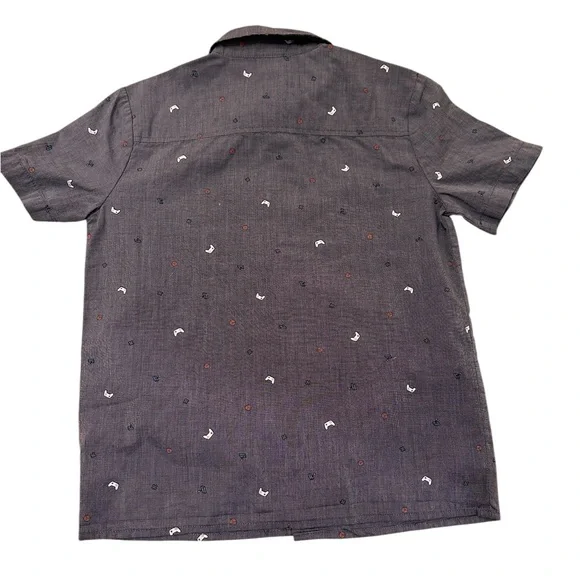 Art Class Button Up Shirt Boys Gray Video Games Short Sleeve, size S 6/7 - Picture 5 of 5